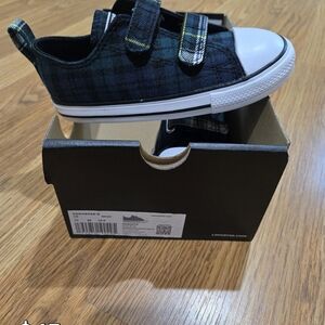 Converse Black and White Velcro Sneakers